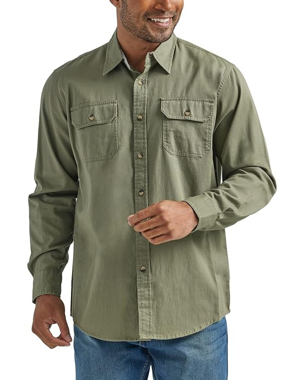 Wrangler Authentics Men's Long Sleeve Classic Woven Shirt | Amazon (US)
