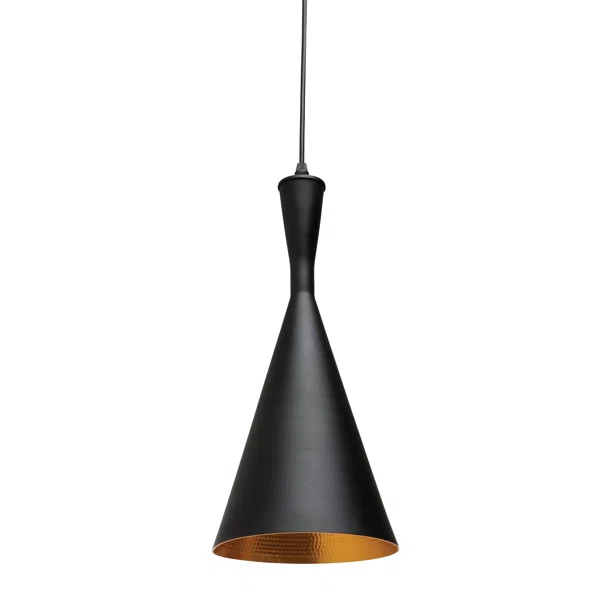 1 - Light Black/Gold Single Pendant | Wayfair North America