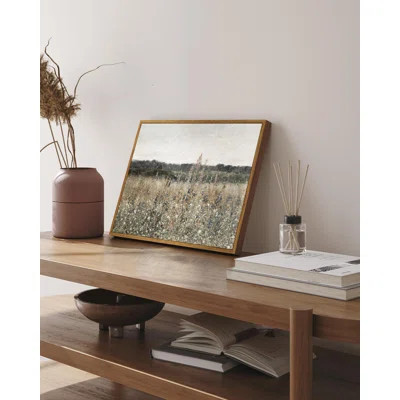 Framed Canvas Wall Art Vintage Decor, Classical Oil Painting Canvas Prints Champ Fleuri Vintage Wall Art For Home Room Bathroom Decor, 12"X16 | Wayfair North America