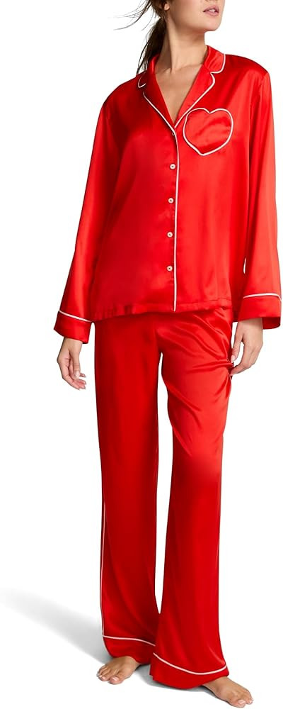 Victoria's Secret Satin Pajama Set, Long Sleeve Button Down Shirt & Pants, Sleepwear for Women (X... | Amazon (US)