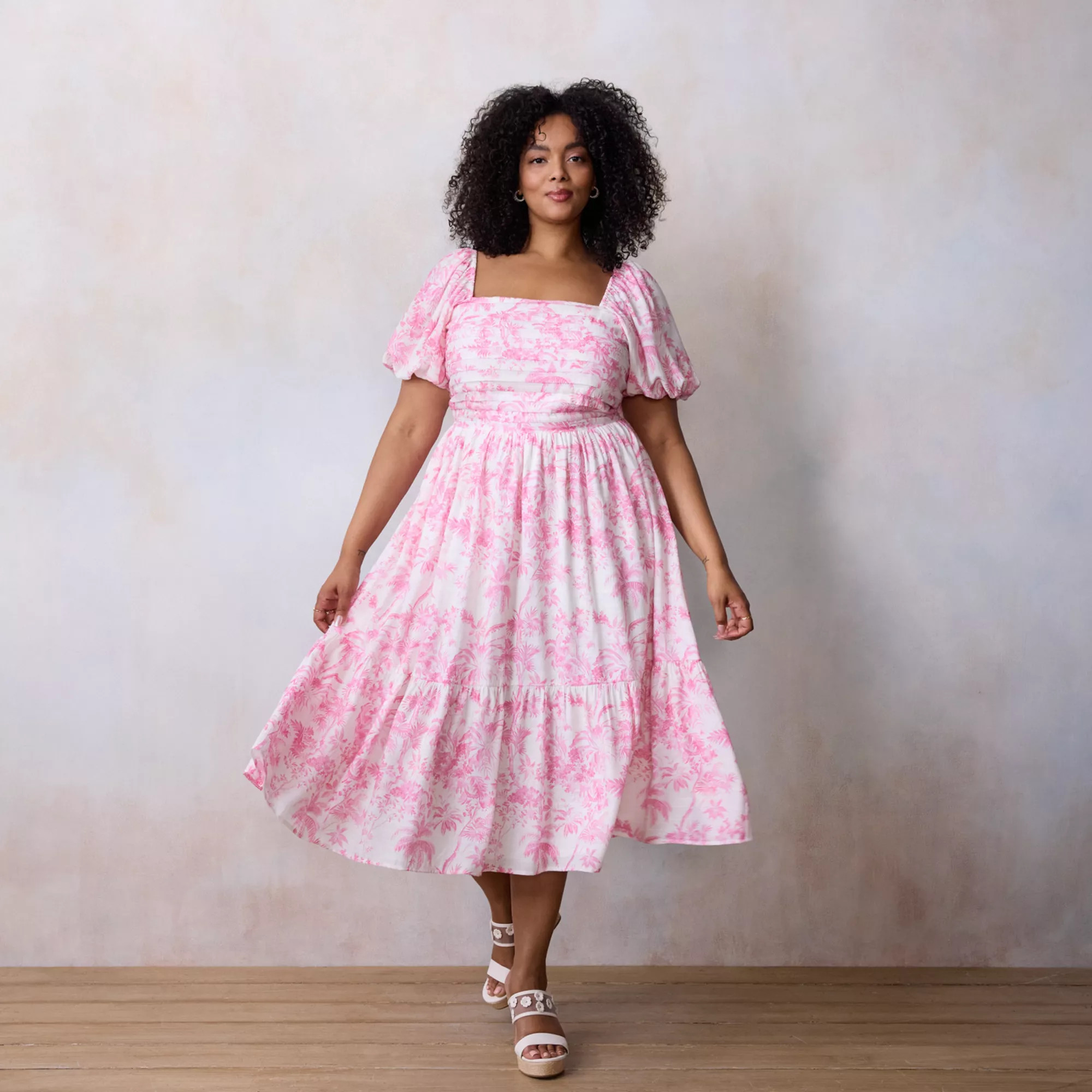 Plus Size LC Lauren Conrad Pleated Bodice Midi Dress | Kohl's