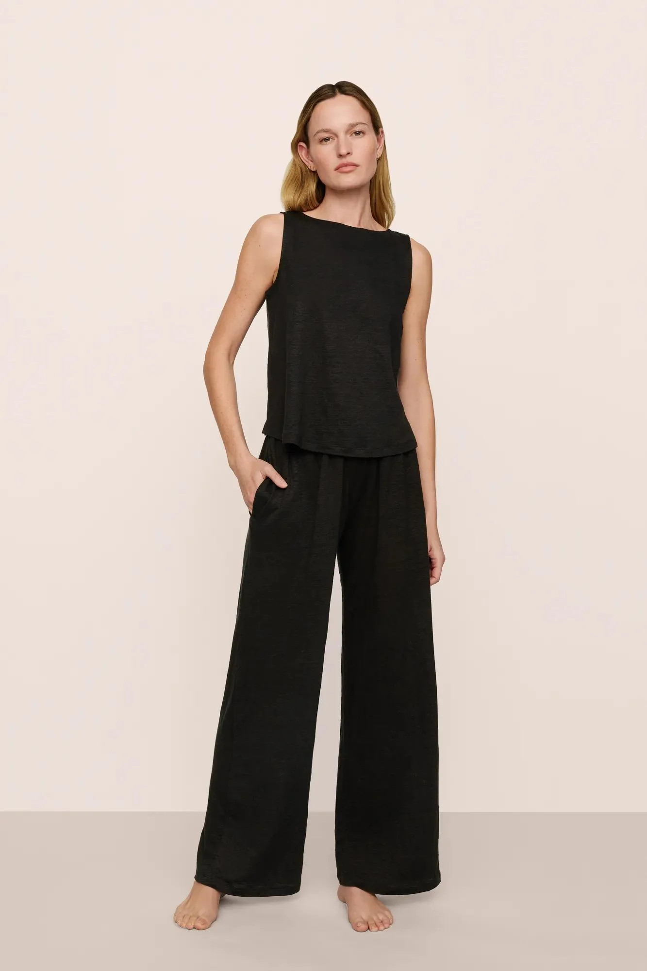 Organic Linen Knit High Waisted Pant | Eberjey