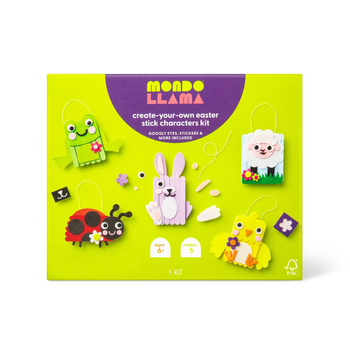Create-Your-Own Easter Stick Characters Kit - Mondo Llama™ | Target