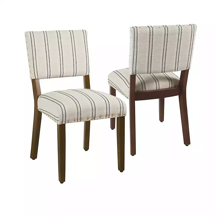 Black and White Striped Dining Chairs, Set of 2 | Kirkland's Home