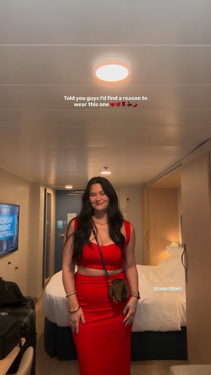 Told you guys I’d find a reason to wear this one ❤️💋🌹💃🏻🌶️ @royalcaribbean  @superdown  @louisvuitton  @revolve  @ettika red dress, cruise outfits, vacation outfits, red matching set, holiday outfits

#LTKHoliday #LTKTravel