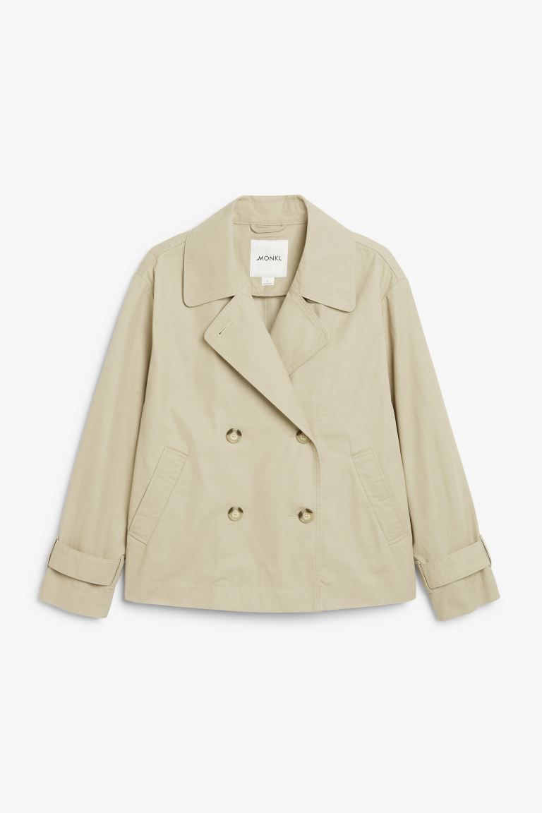 Short trench coat - Light beige - Ladies | H&M GB | H&M (UK, MY, IN, SG, PH, TW, HK)