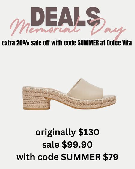 Dolce Vita Memorial Day sale 
20% off sale shoes. Y’all there are SO MANY cute finds! 
Memorial Day deals, Memorial Day sale, Sale alert, sandal sale, sandal deals, wedge, summer deals, summer fashion deals, summer shoes, summer sandals, wicker, platform sandals, heels, braided heels, wicker sandals, scalloped sandals, beach outfit, resort wear, travel outfit, vacation outfit 
#shoes #sale #sandals 

#LTKSeasonal #LTKSaleAlert #LTKShoeCrush