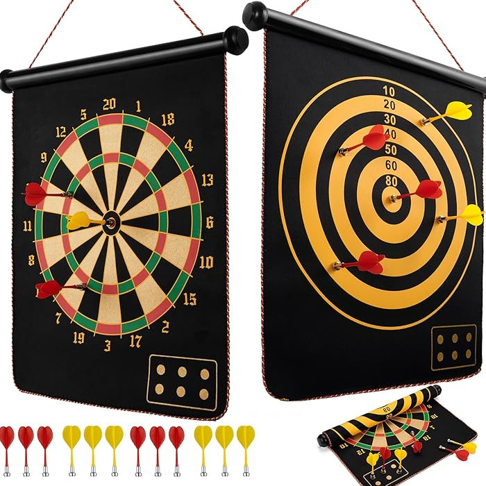 BATURU Magnetic Dart Board for Kids, Teens, and Adults — Double-Sided Dart Board Game with Stro... | Amazon (US)