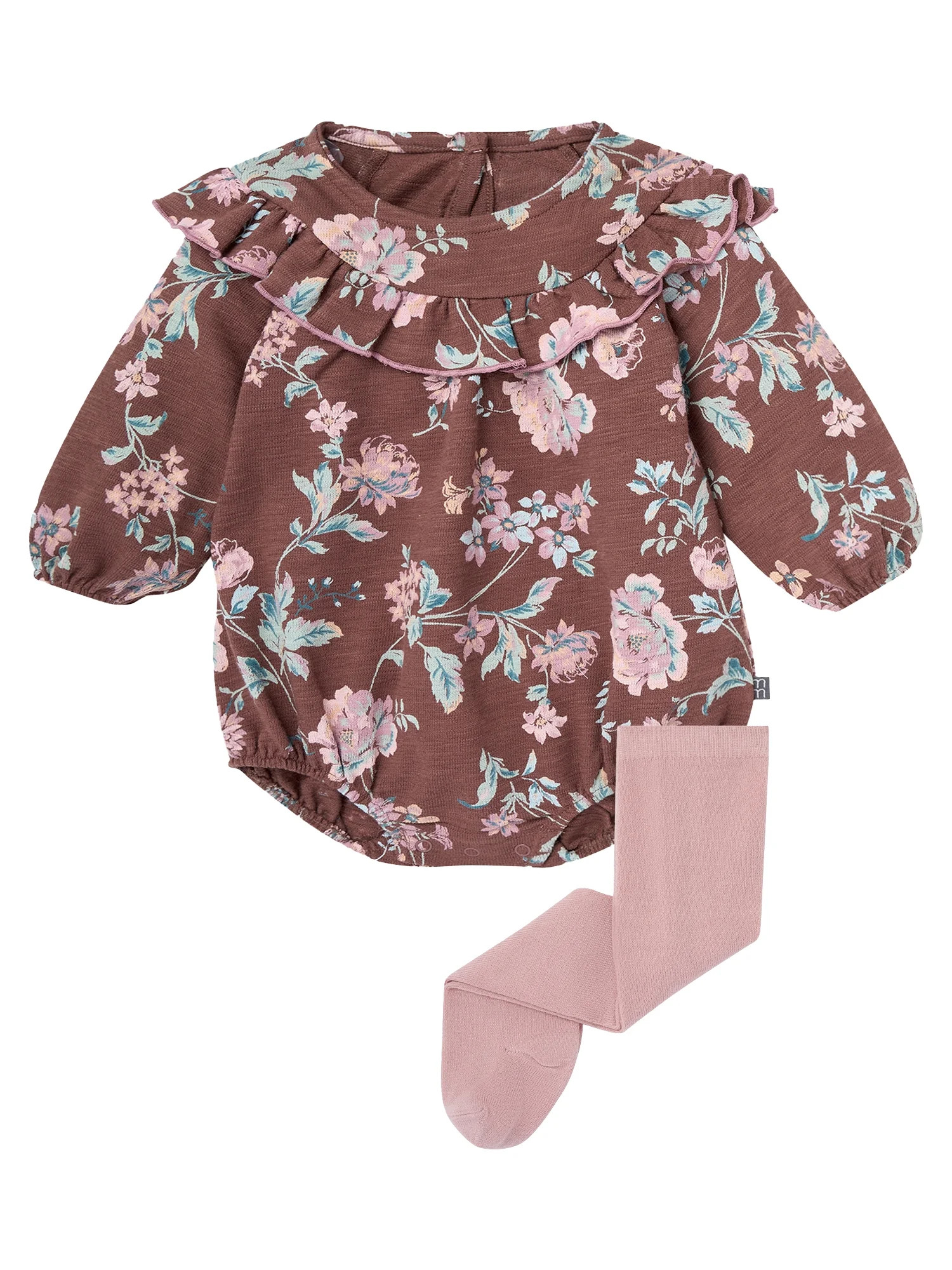 Modern Moments by Gerber Baby Girl Bubble Romper and Tights Outfit Set, 2-Piece, Sizes 0/3 Months... | Walmart (US)