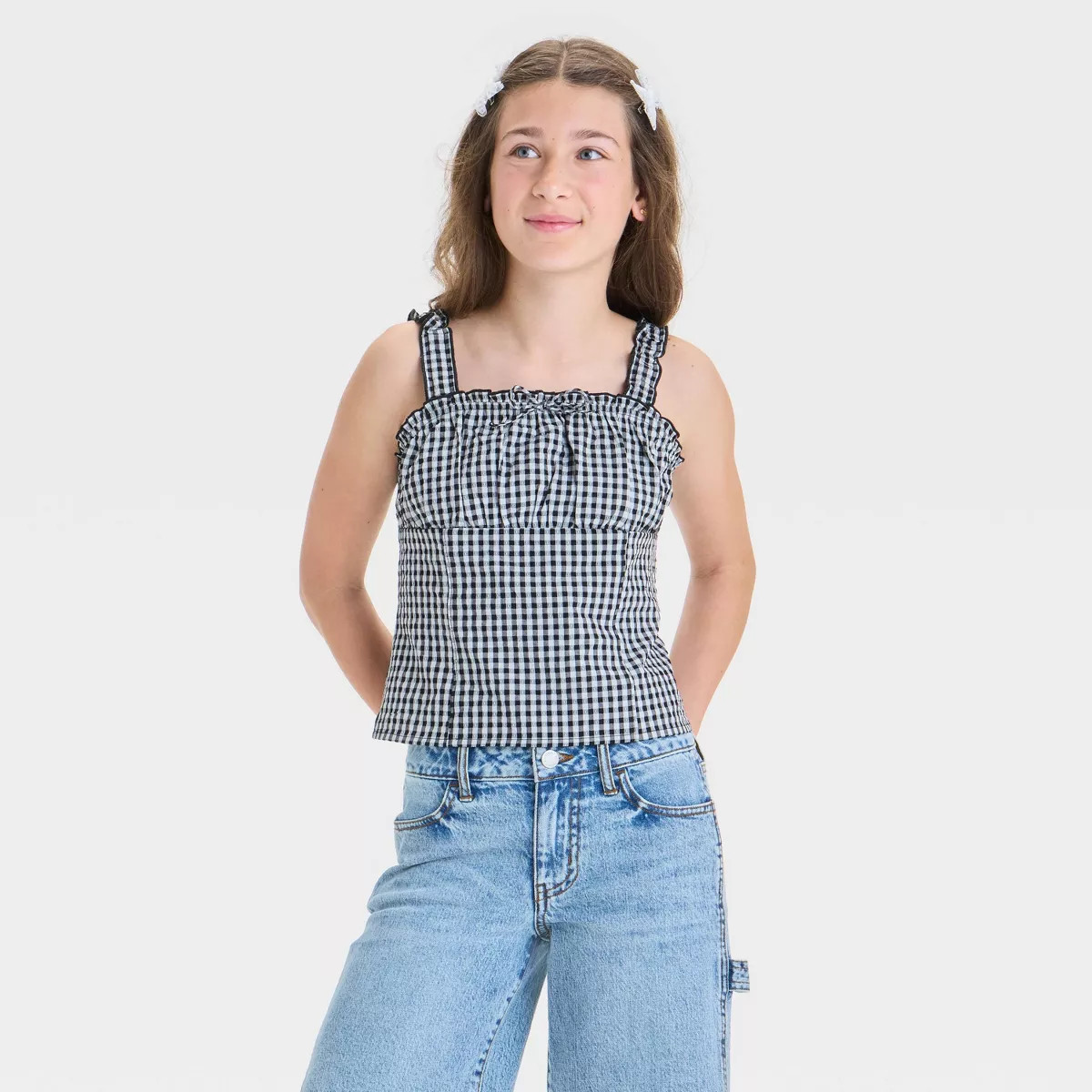 Girls' Ruched Lace Tank Top - art class™ | Target