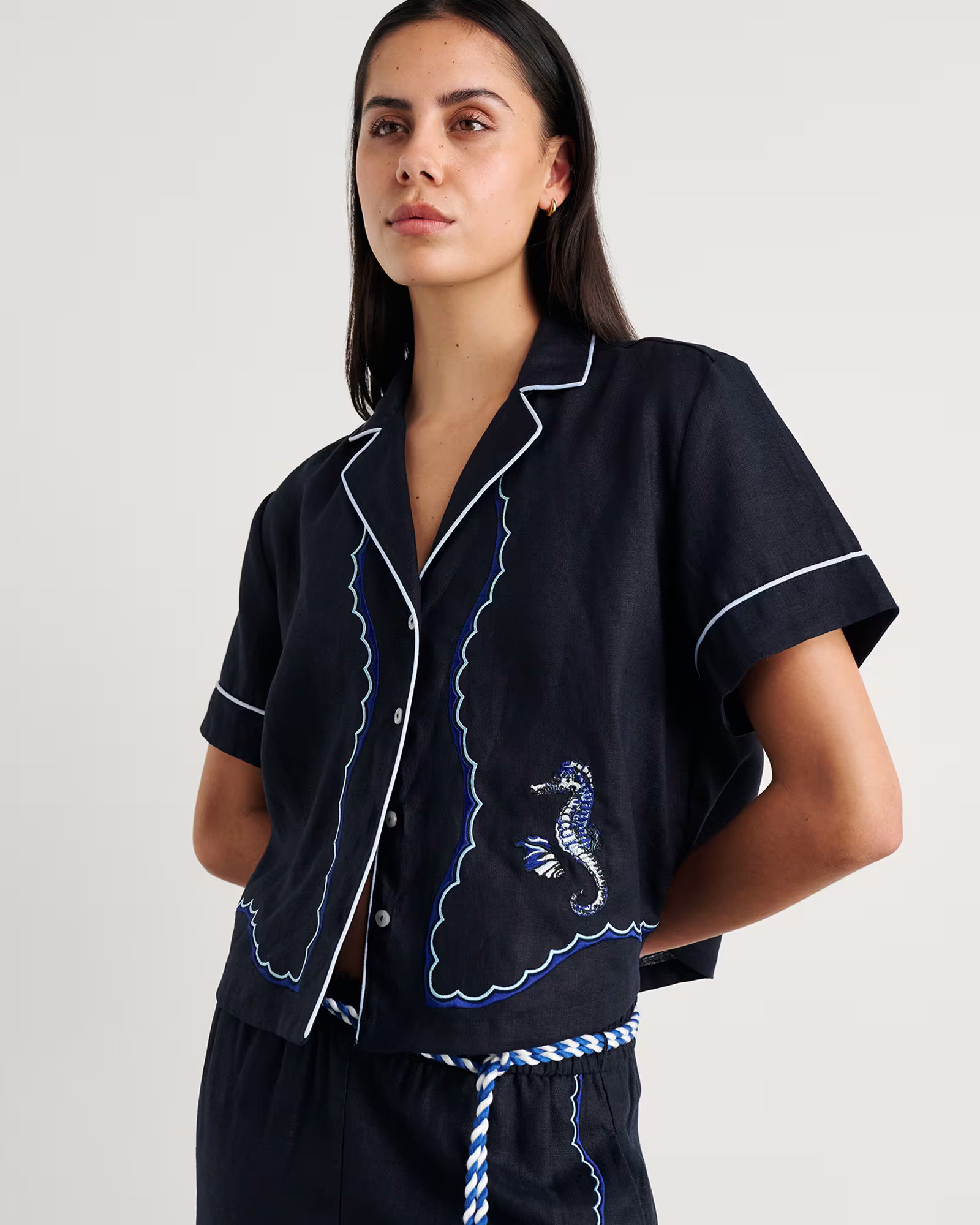 Seahorse Crop Short Sleeve Shirt | JAG (Australia & New Zealand)