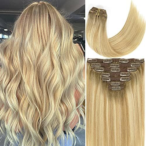 Caliee Clip in Hair Extenisons Human Hair Double Weft Invisible Balayage Hair Extensions Human Hair  | Amazon (US)