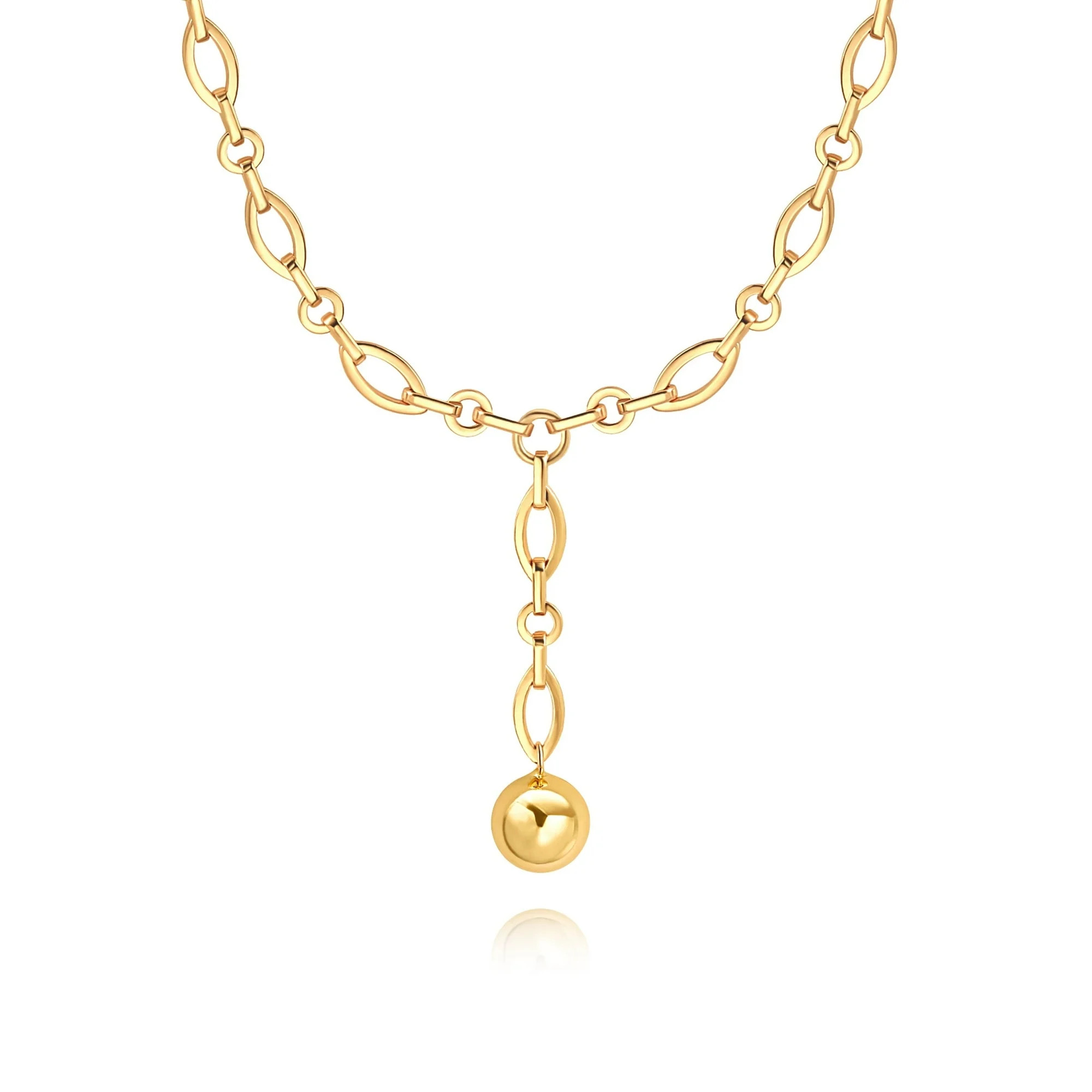 CANEVINKA Chunky Gold Plated Y Necklace for Women, Ball Drop lariat Necklace, Statement Necklace ... | Walmart (US)