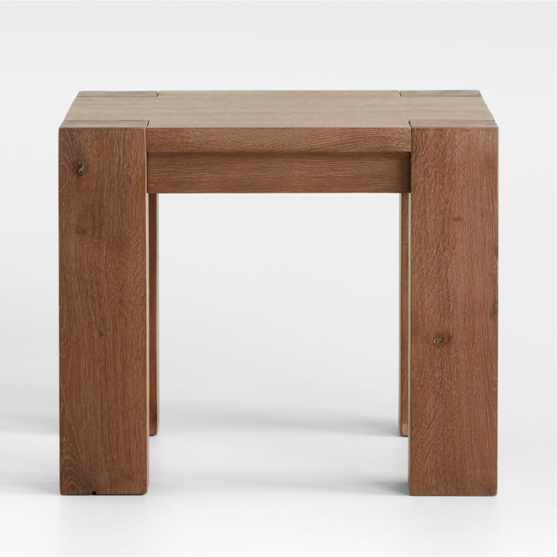 Terra Light Brown Oak Wood Side Table + Reviews | Crate & Barrel | Crate & Barrel