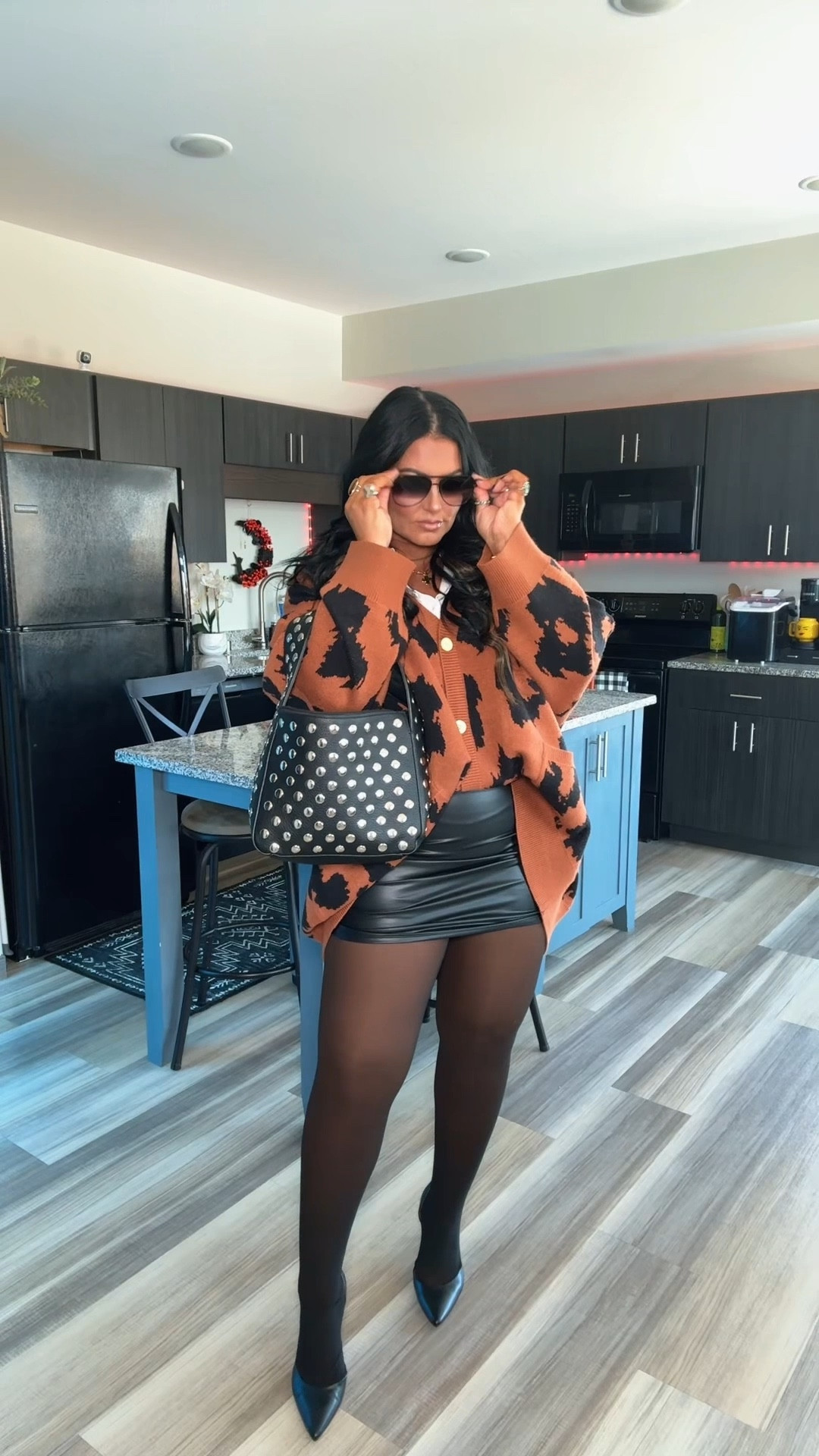 Cardi is from Dressed in Lala. My tights are on my TikTok. 

#LTKOver40 #LTKSeasonal #LTKMidsize