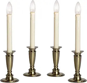 Set of 4 Battery Operated Window Candles (Brushed Brass) | Amazon (US)