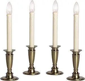 Set of 4 Battery Operated Window Candles (Brushed Brass) | Amazon (US)