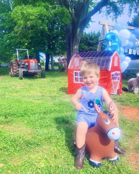 Sooo many sweet little farm details 🚜 to make it the most perfect country day ☀️ to celebrate, our happy little rootin’ tootin’ (almost) three-year old cowboy, Judson!!! 🤠🐴🐮♥️🌾🐓🌱 #farmthemedbirthday #farmthemedbirthdayparty #ourlittlecowboy #birthdaycowboy #birthdayboy 

The former kindergarten/pre-school teacher 🎨🍎 in me (who lovedddd making centers for my students… this has always been my sweet spot - and even more special getting to do it for my own babies now 🥹🫶🏽) comes alive when it comes to things like this… and I truly had so much fun making his “tractor/farm-theme” party 🎉 come to life!! 🥰🥳🤩 #tractorthemedparty #threeyearoldbirthdayparty #tractorsandfarms 

I will truly never forget the pure JOY in his eyes 🩵 when our sweet neighbor drove his big red tractor 🚜 over into our yard shortly before the party began 🎈… and know this will be a core memory for us both in the years to come!! ❤️ There is truly nothing like experiencing the wonder and excitement of life through the eyes of your babies!!! 🥹 And what a gift it is getting to celebrate our (almost) three year old firstborn with one last “hoorah” before his sweet baby brother arrives any day now these coming weeks!!🤰🩵👶🏼 #babybrothercomingsoon #onelasthoorah 

PS. I linked all of these party details and items (& more!) over on my LTKit shop (link is in my bio 🔗) - so make sure to go follow along and “shop with me” 🛍️ there, if you haven’t already!! I love to share all things lifestyle, family, home, pregnancy, baby/toddler finds, and motherhood over there!! 🥰🛒✨ #partydetails

#LTKkids #LTKfamily #LTKbaby