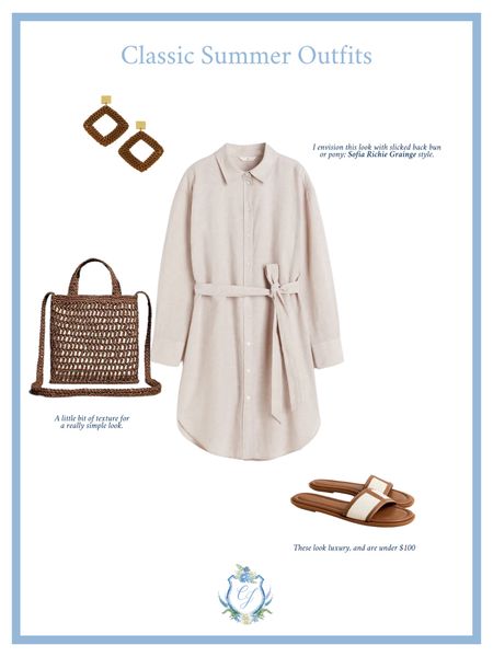 Classic Summer Outfit Inspo. 🦪 Absolutely love this linen summer dress and chocolate brown summer purse. 

Coastal Style, Designer Dupe Sandals, Minimal Style, Modest Style, Summer Style, Summer Tote, Rope Purse, Coastal Grandmother Style, Coastal Granddaughter Style  

#LTKstyletip #LTKsalealert