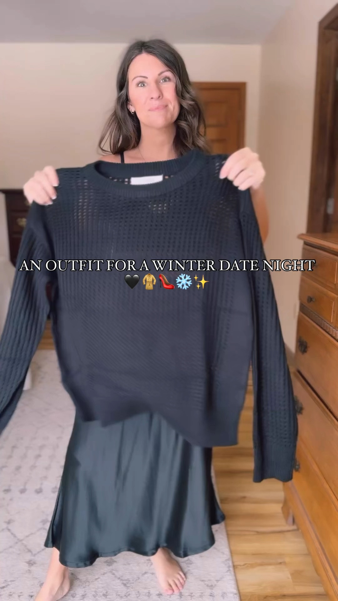 Winter date night look🖤

Wearing size small in the sweater and size small in the skirt (sizes are sold out, so I also linked similar!). My boots fit true to size and I also linked some similar ones!#LTKWatchNow 

#LTKFindsUnder100 #LTKSeasonal