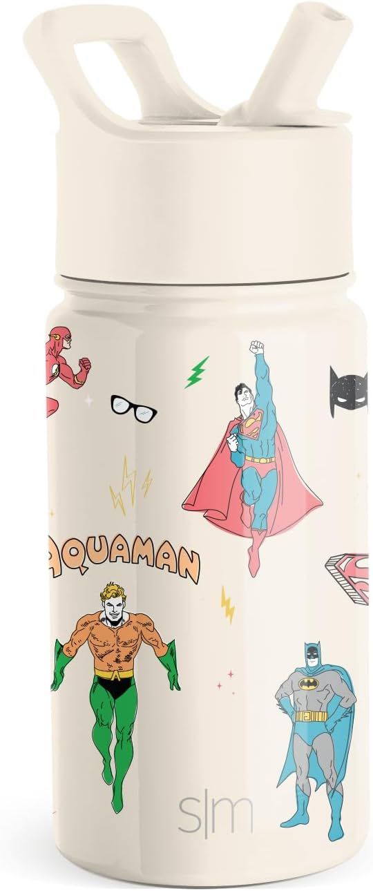 Simple Modern DC Comics Superhero Kids Water Bottle with Straw Lid | Reusable Insulated Stainless... | Amazon (US)