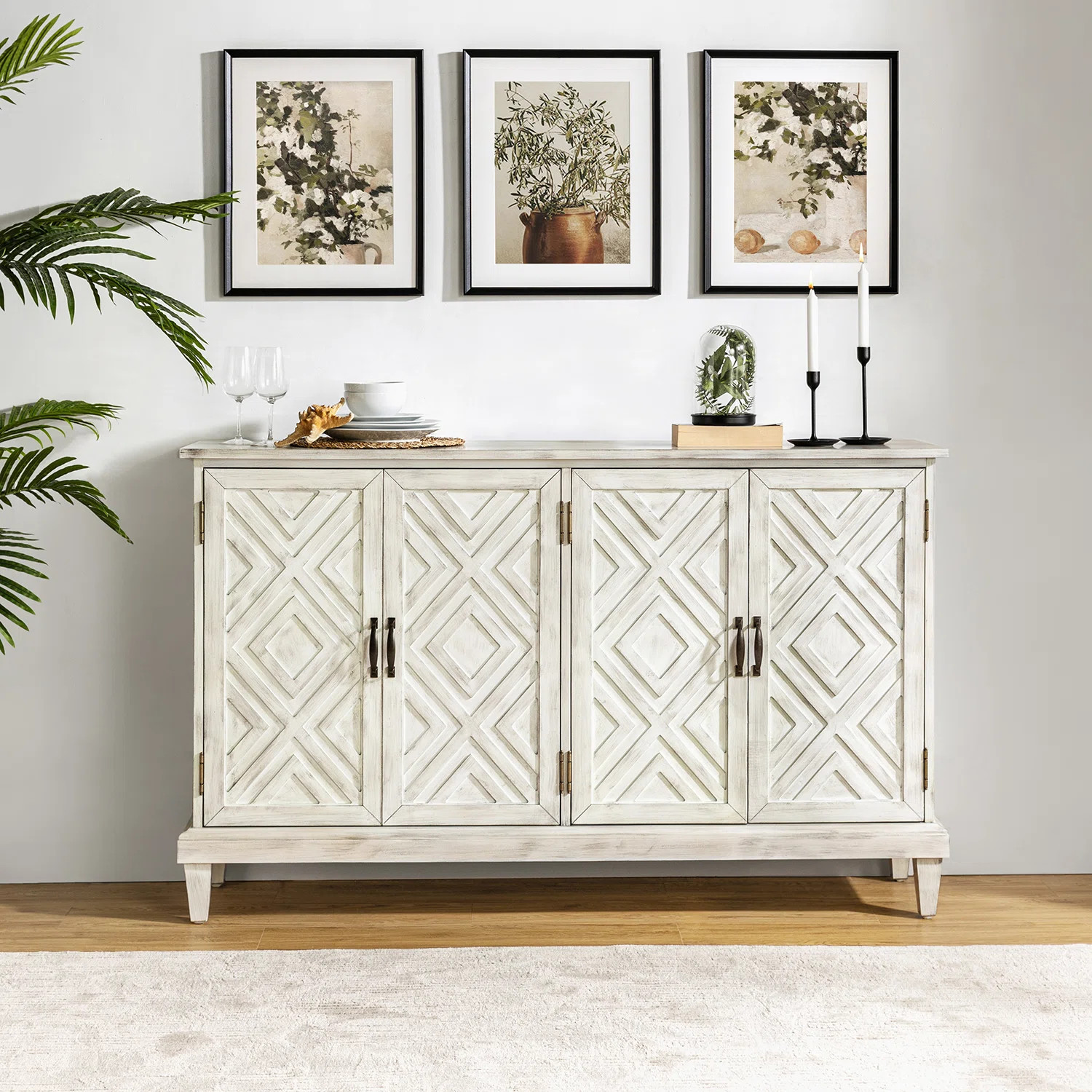 Phelan 60'' Wide Distressed Sideboard with Adjustable Shelves | Wayfair North America