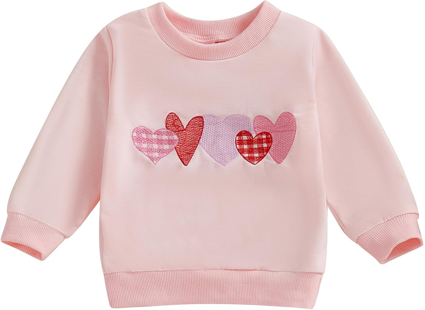 Infant Toddler Baby Girl Valentine's Day Crewneck Sweatshirt Heart Shirt Long Sleeve Pullover T-s... | Amazon (US)