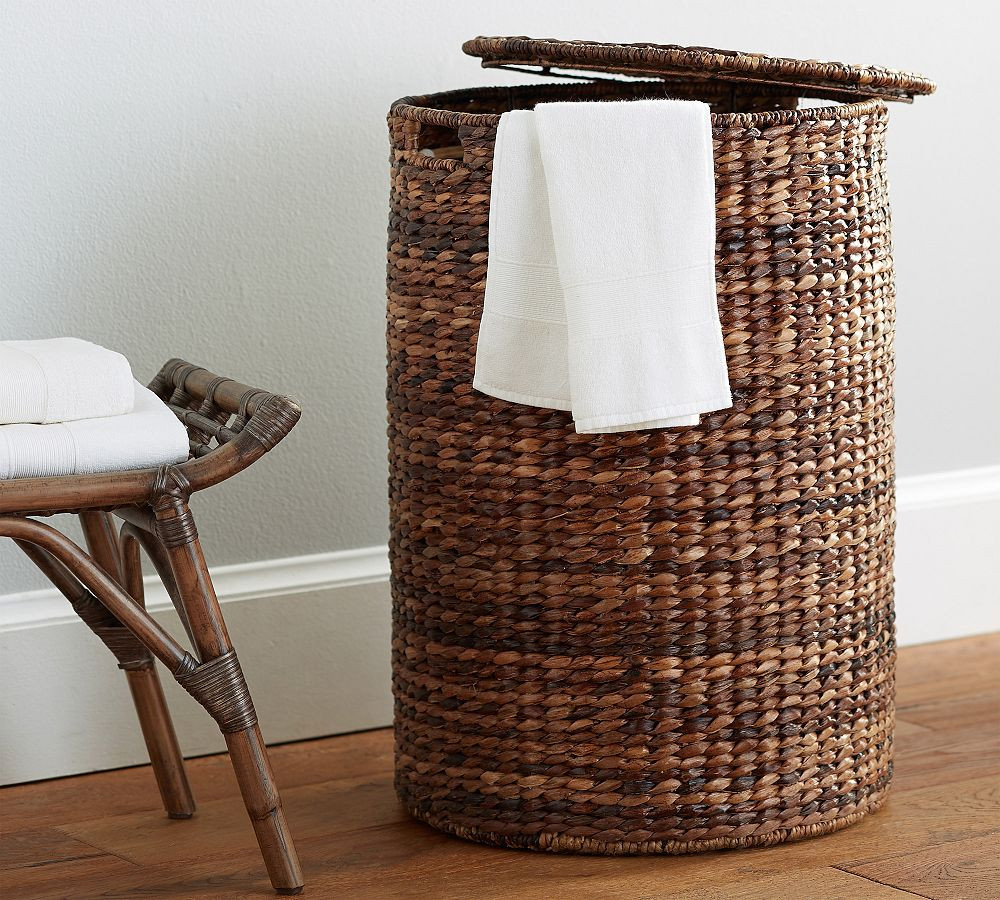 Seagrass Handcrafted Round Hamper | Pottery Barn (US)