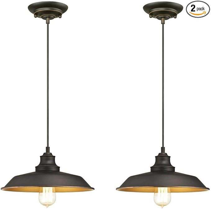 Westinghouse 6344700 Iron Hill Indoor Mini Pendants, 2-Pack, Oil Rubbed Bronze | Amazon (US)