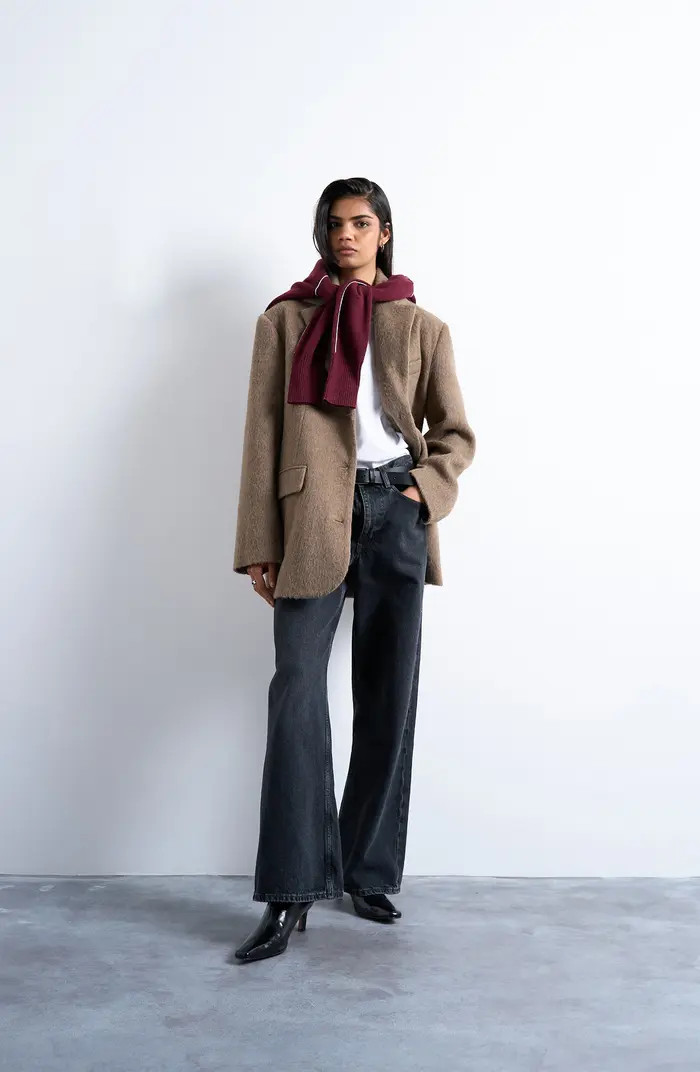 Three-Button Brushed Coat | Nordstrom