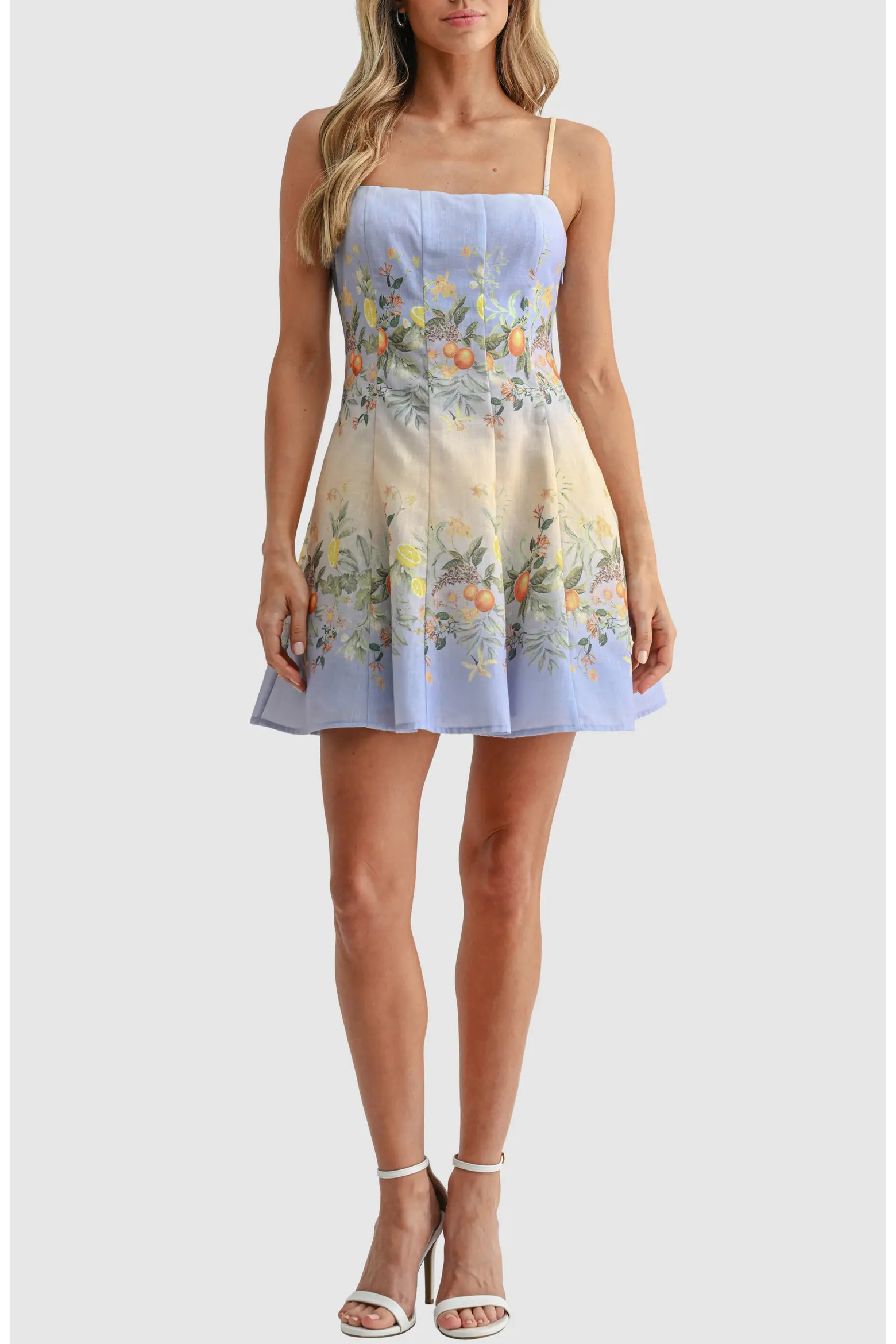 Pleated Square Neck Fit & Flare Dress (Women) | Nordstrom | Nordstrom