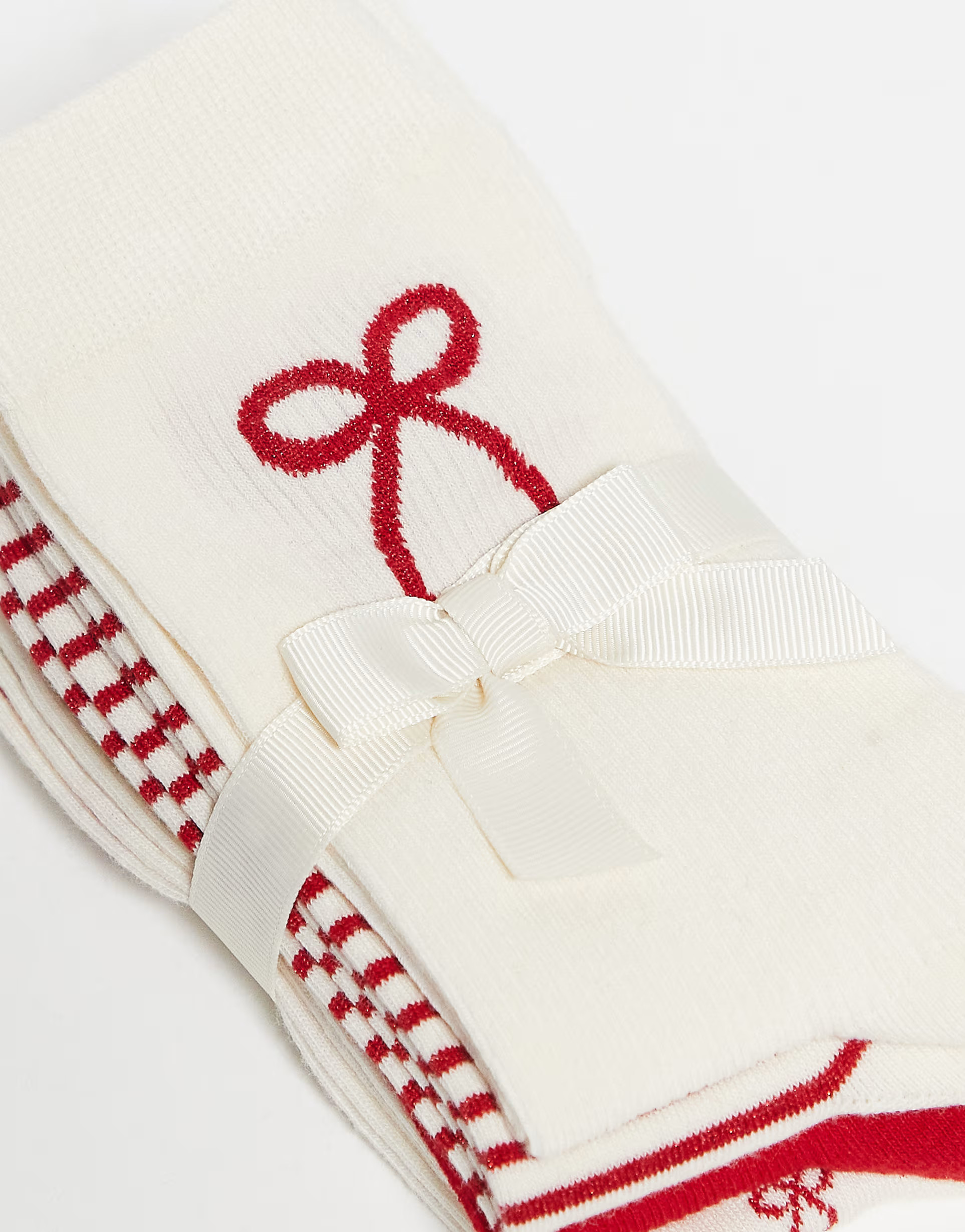 Lindex 4 pack printed sock with glitter detail in red | ASOS | ASOS (Global)