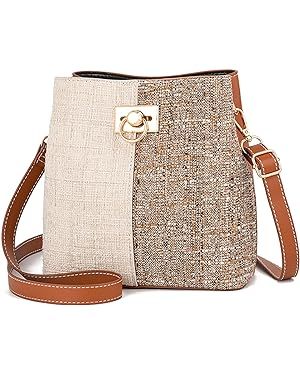 PINCNEL Cross Body Bag Purses for Women - PU Leather Crossbody Bucket Bag with Adjustable Shoulde... | Amazon (US)