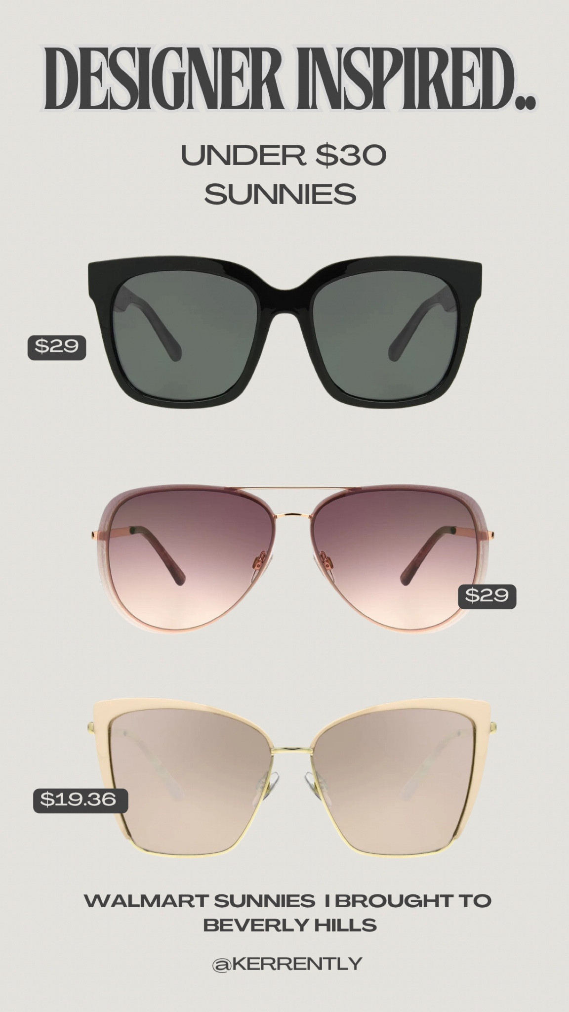#WalmartPartner // Here are all of the @walmartfashion sunnies I packed with me to bring to Beverly Hills! All under $30 because #walmartfashion is the besttt 😎

#LTKxWalmart #LTKSummerSales #LTKFindsUnder50