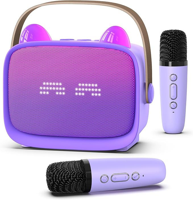Mgaolo Upgraded Mini Karaoke Machine Toy for Kids, Portable Bluetooth Speaker with 2 Wireless Mic... | Amazon (US)