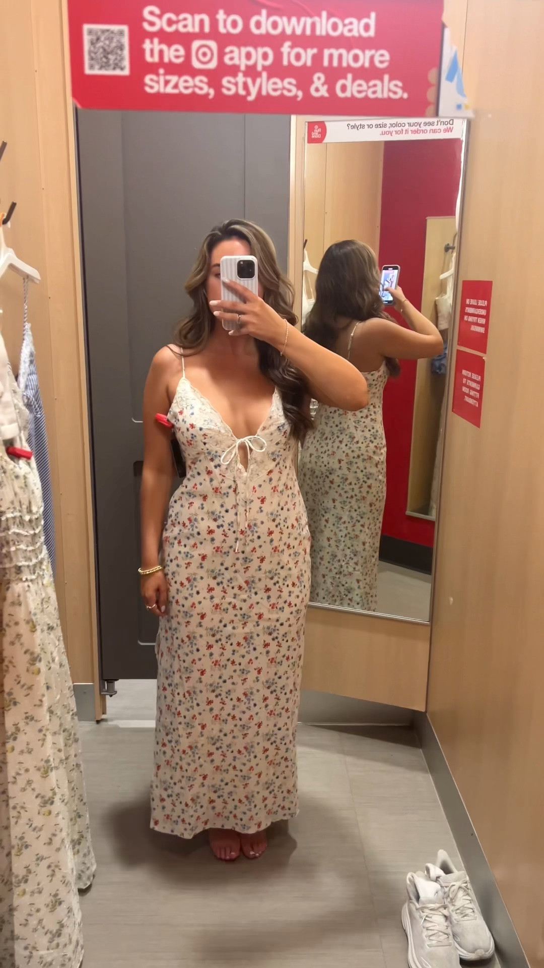 Target try on floral maxi dress
