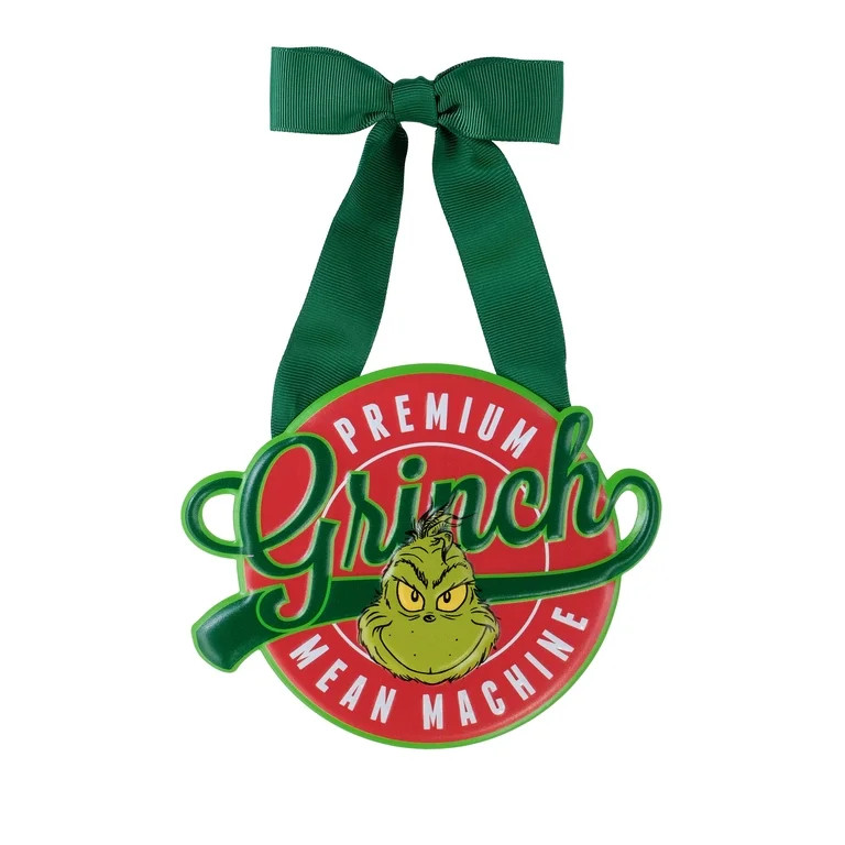 The Grinch Mini Round Metal Sign, 5 Inch, Green Holiday Decor - Walmart.com | Walmart (US)