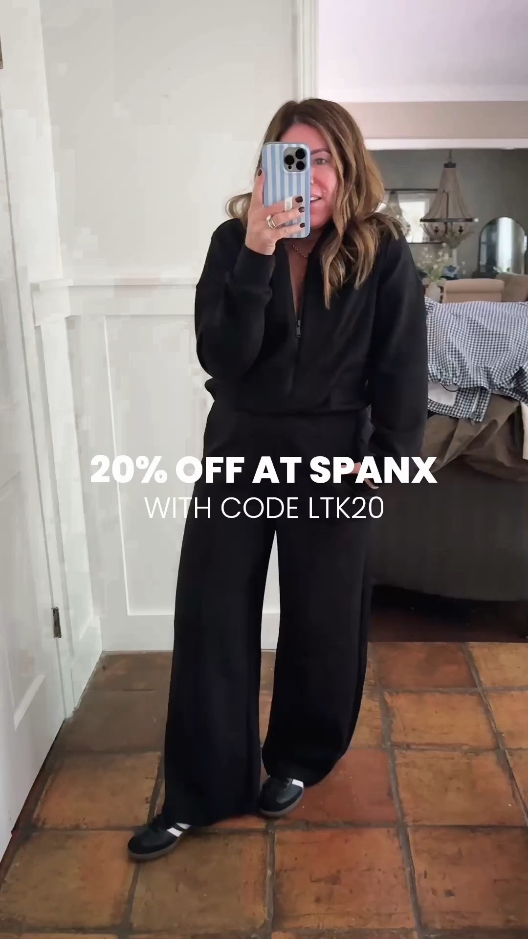 Exclusively through LTK, you can save 20% off at @Spanx  with code LTK20

I’m wearing the shawl collar air essentials jumpsuit with easy access in the back to use the restroom. I’m wearing a size medium in the regular length. 

Spanx air essentials jumpsuit, travel style￼

#LTKootd #LTKSaleAlert #LTKOver40