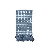 Foreside Home and Garden Blue Dot Pattern Woven 50 x 60 inch Cotton Throw Blanket with Hand Tied Tas | Amazon (US)