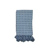 Foreside Home and Garden Blue Dot Pattern Woven 50 x 60 inch Cotton Throw Blanket with Hand Tied Tas | Amazon (US)
