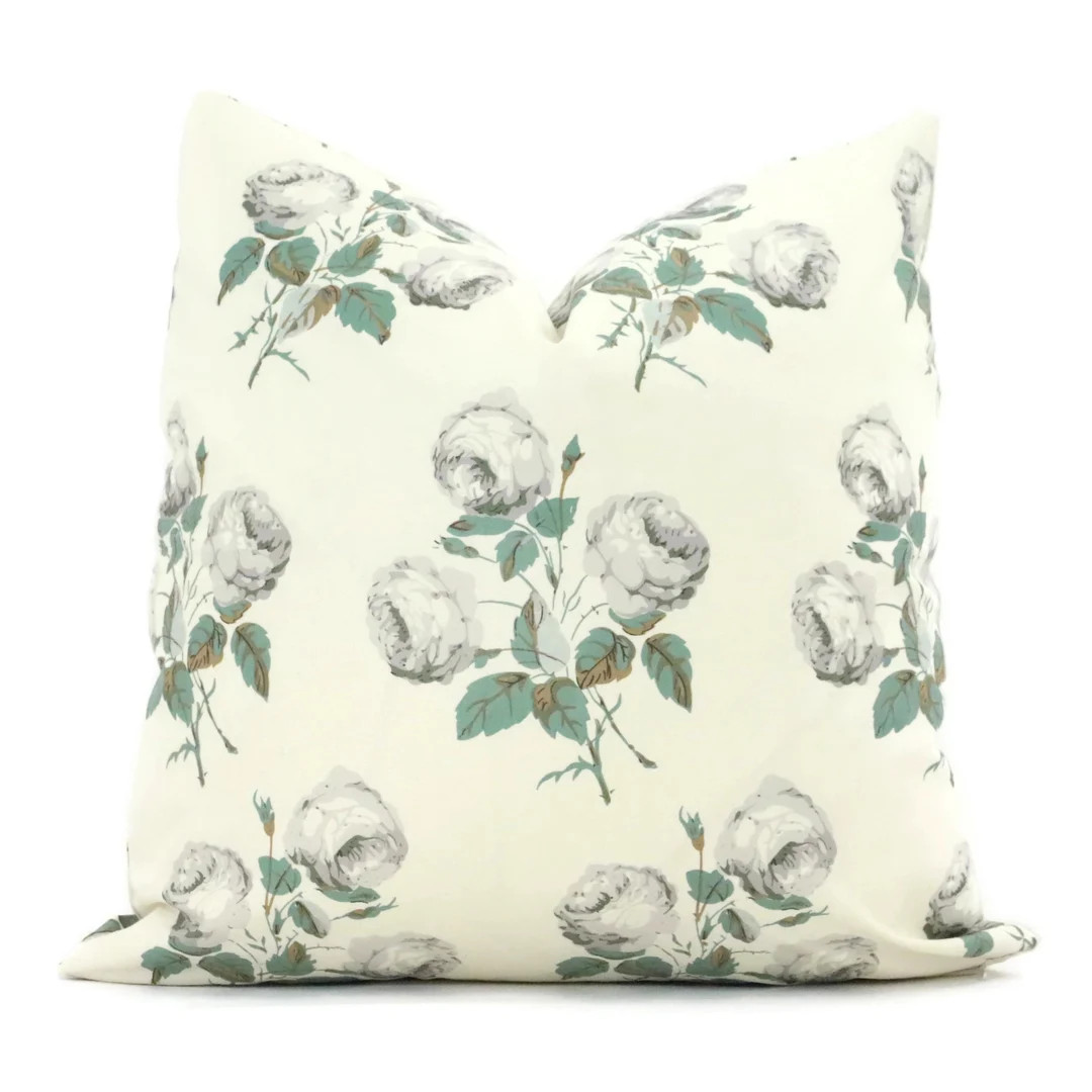 Gray Bowood Decorative Pillow Cover Colefax and Fowler  Pillow cover 18x18 20x20 22x22 24x24 26x2... | Etsy (US)