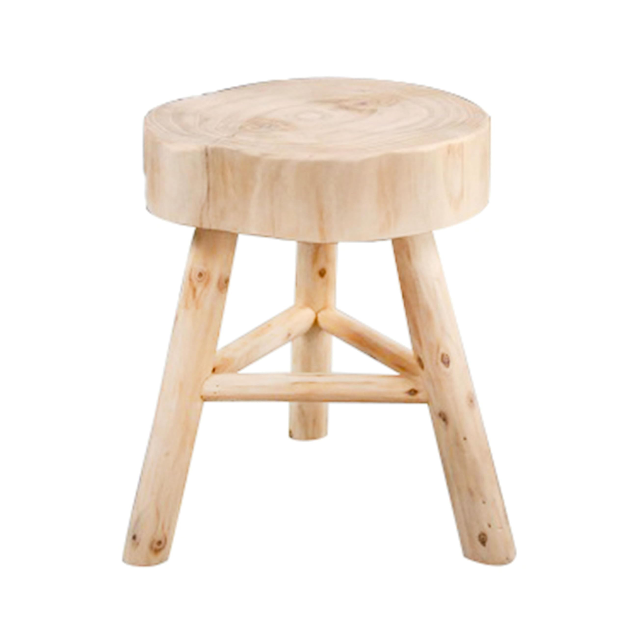 Sagebrook Home Paulownia Wood Stool - Rustic Handcrafted Wooden Accent Seat - Natural Finish - 16... | Amazon (US)