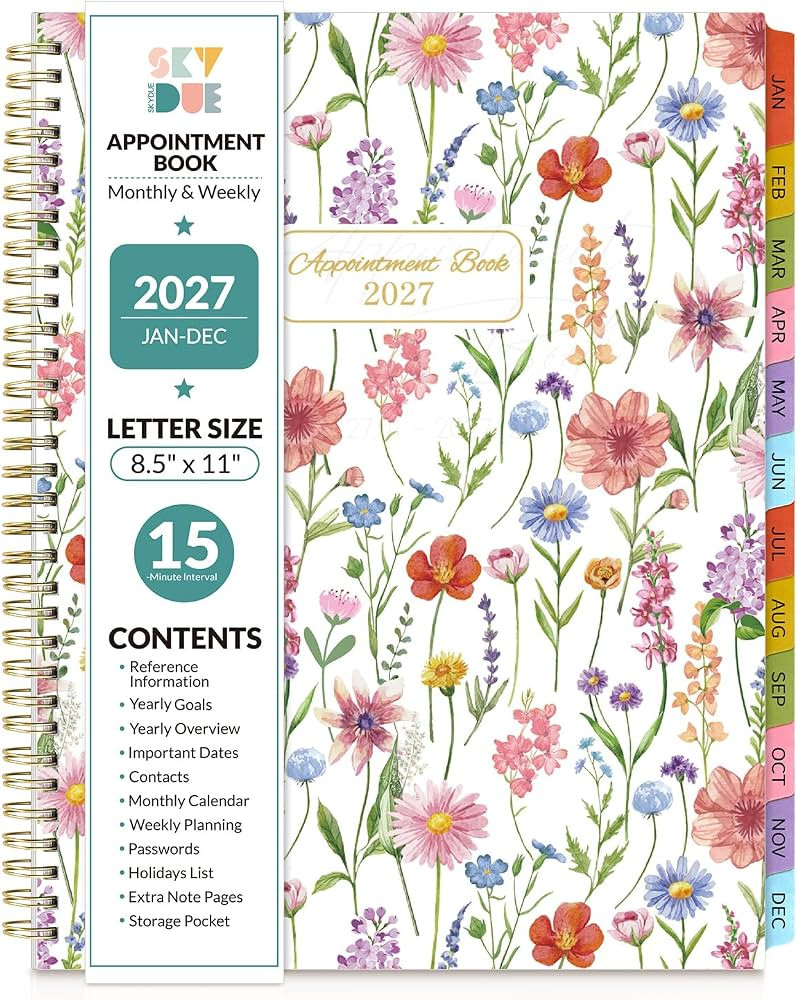 SKYDUE 2027 Appointment Book, 8.5" x 11" Hourly Planner | Amazon (US)