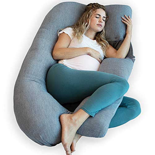 PharMeDoc Pregnancy Pillow, U-Shape Cooling Cover - Dark Grey with Detachable Side - Support for ... | Amazon (US)