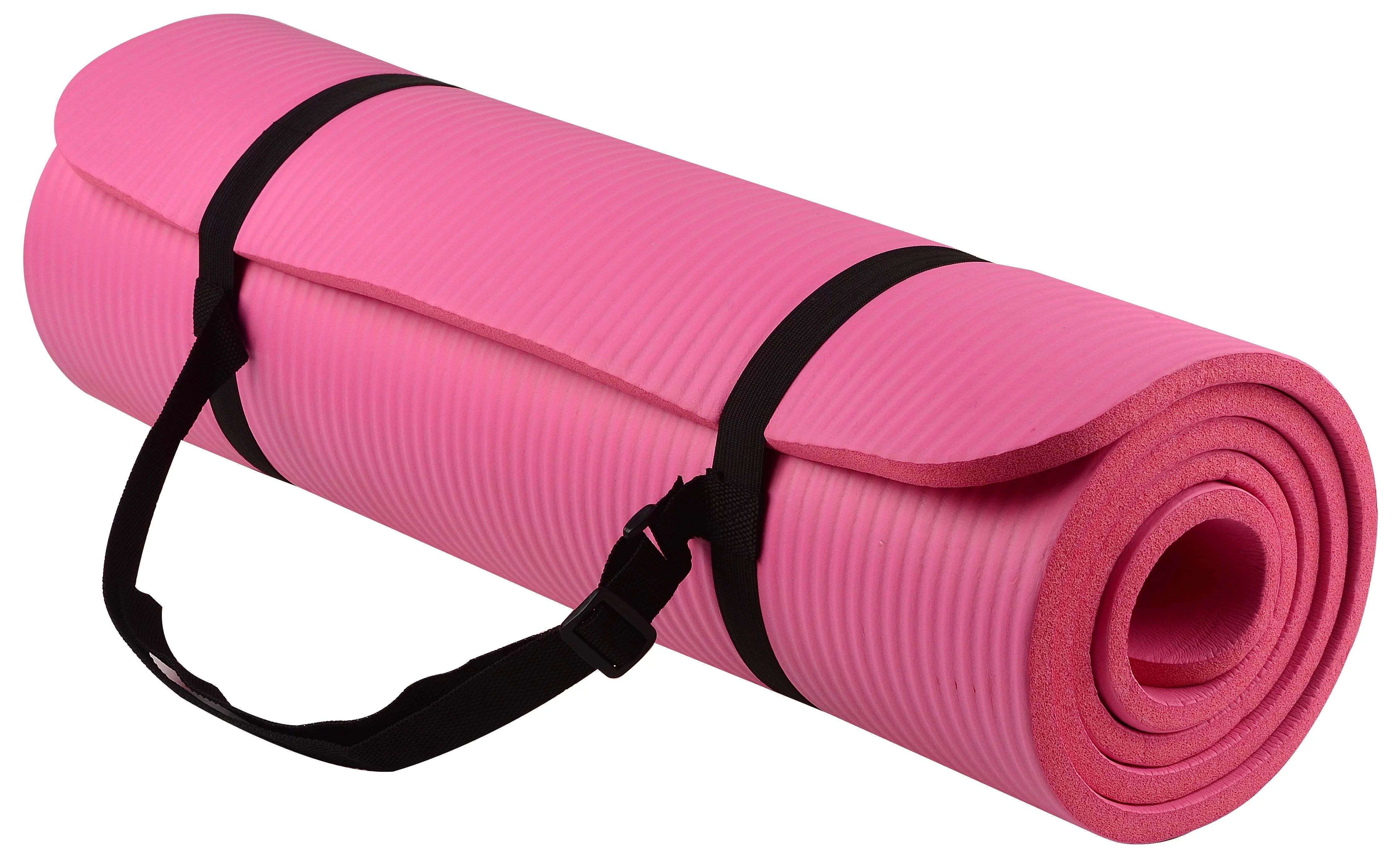 BalanceFrom All-Purpose 1/2 In., High Density Foam Exercise Yoga Mat Anti-Tear with Carrying Stra... | Walmart (US)