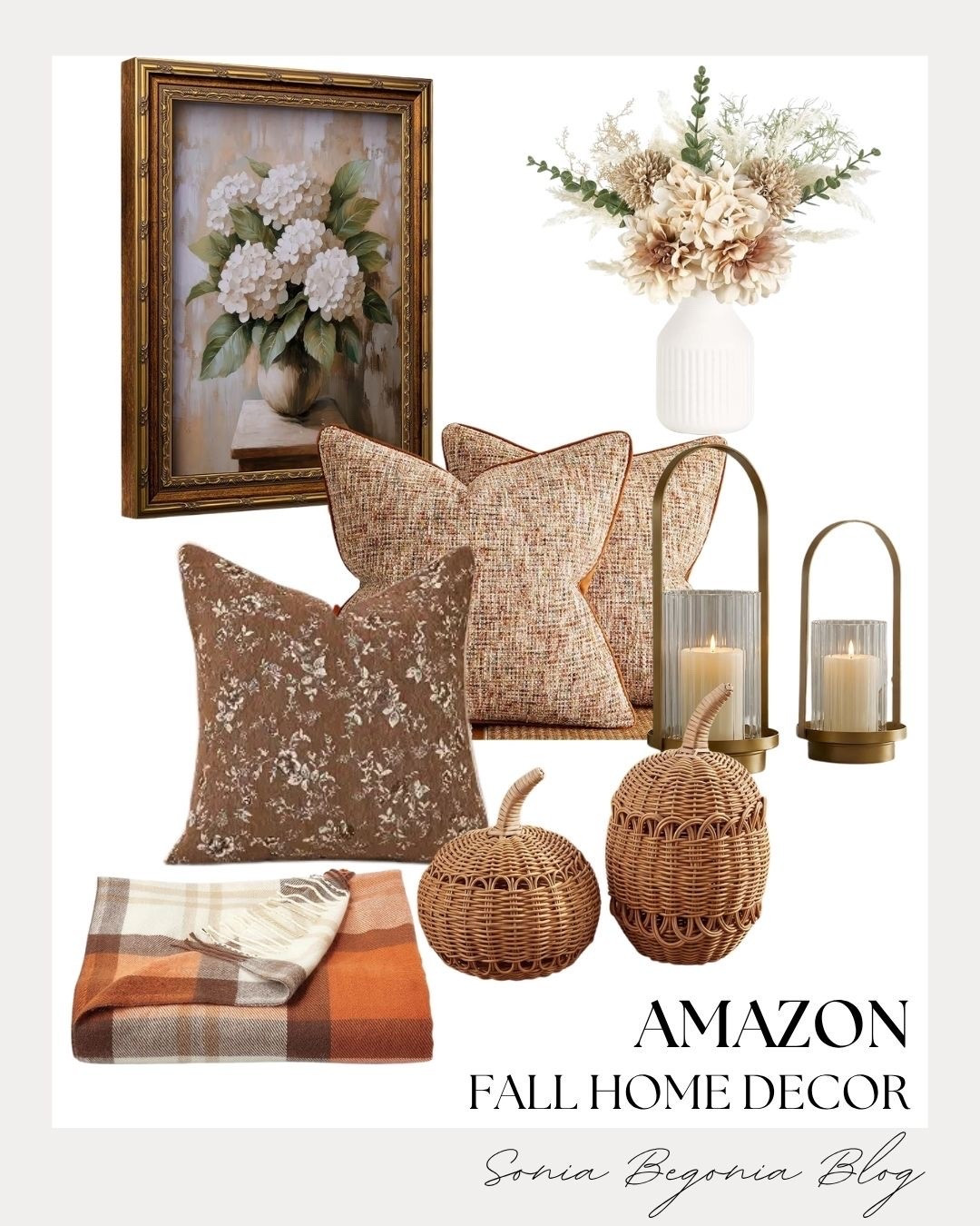 Cozy autumn vibes! 🍁

Cozy up your home with framed floral art, textured throw pillows, plaid blankets, glass candle lanterns, and woven pampas accents. ✨

#AmazonHome #FallDecor #HomeInspo #LTKhome #CozyLiving #LTKshopper

#LTKSeasonal #LTKHome
