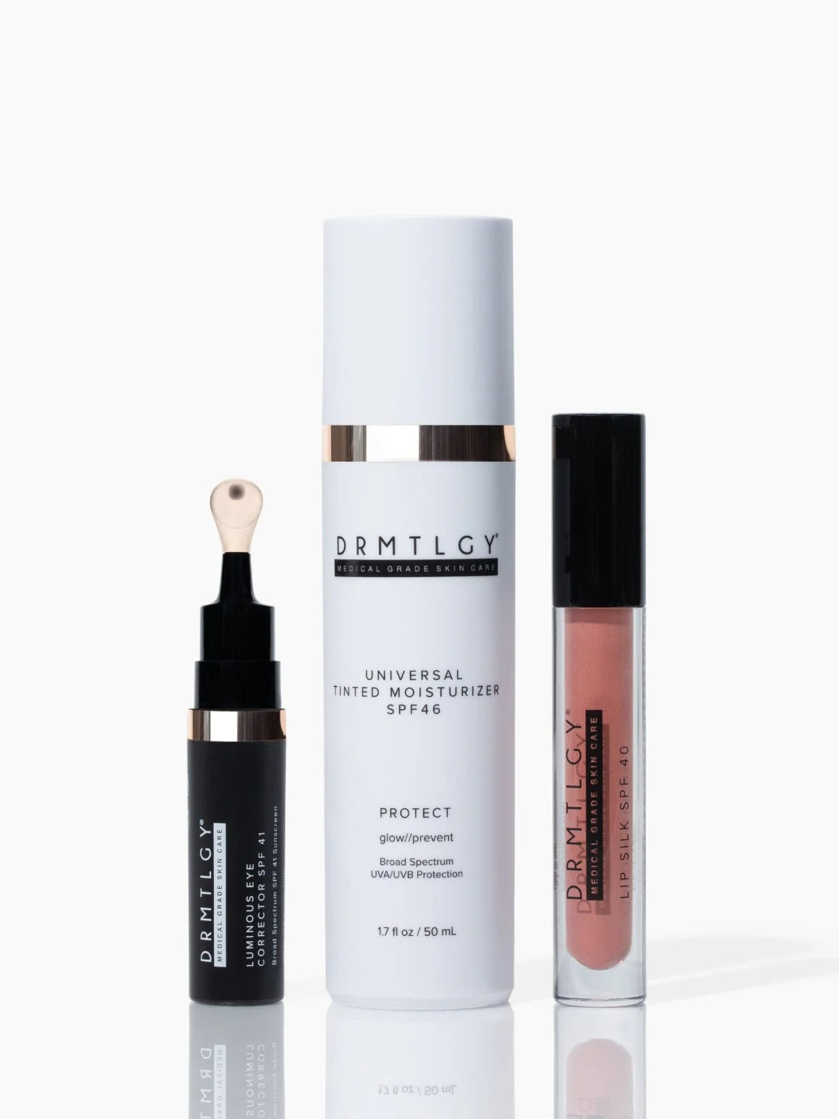 Effortlessly protect your skin daily with this sunscreen set. Prevent aging, dark spots, and sun ... | DRMTLGY