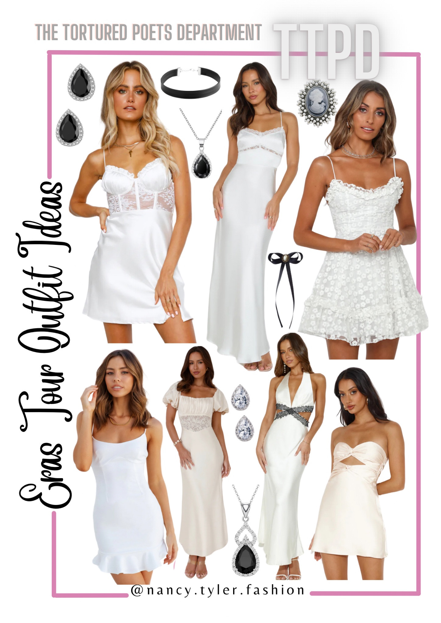 The Tortured Poets Department Eras Tour Taylor Swift Outfit Ideas. Eras Tour 2024 outfit ideas!  🪶🤍📚📖 #TaylorSwift #ErasTour #TTPDTaylorSwift  #TaylorSwiftTTPD #TheTorturedPoetsDepartment #TheTorturedPoetsDepartmentTaylorSwift Taylor Swift Eras Tour Ideas, Taylor Swift Movie, Taylor Swift outfits, Taylor Swift Eras Tour outfit ideas, Taylor Swift Eras Tour inspo, Taylor Swift inspo, Taylor Swift TTPD, Taylor Swift The Tortured Poets Department, Taylor Swift Eras Tour TTPD outfits, TTPD outfit, The Tortured Poets Department Taylor Swift outfits, white Taylor Swift outfits, black Taylor Swift outfits, white dresses, white party dresses, Tortured Poets, choker necklaces, corset tops, corset dresses,

#LTKStyleTip #LTKFindsUnder100 #LTKParties