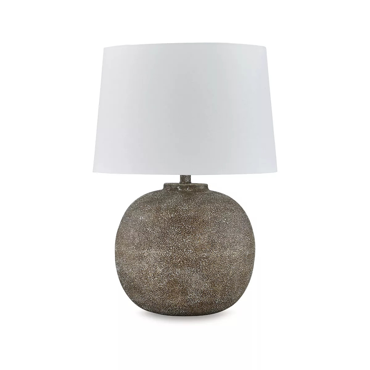 Signature Design by Ashley Neavesboro Farmhouse Metal Table Lamp with Fabric Shade, Antique Brown | Target