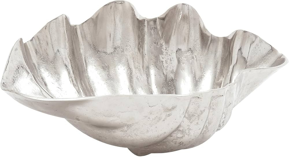 Deco 79 Coastal Aluminum Decorative Bowl, SMALL SIZE, Silver | Amazon (US)